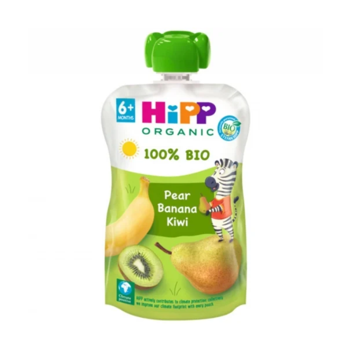 Pouche 100% Frutas Pera, Plátano y Kiwi BIO
